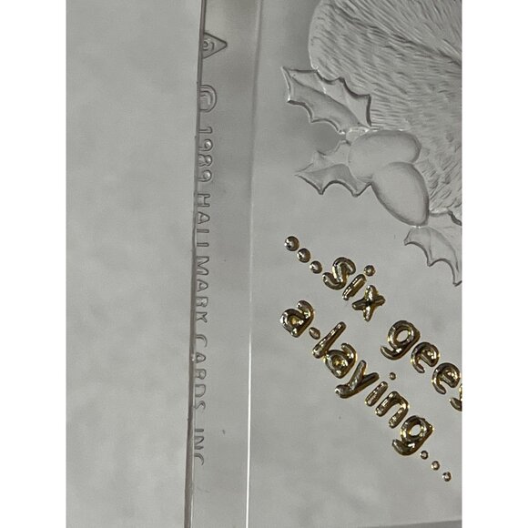 Hallmark Keepsake Ornament 1989 Six Geese A-Laying Acrylic Heart-Shaped - Picture 10 of 10